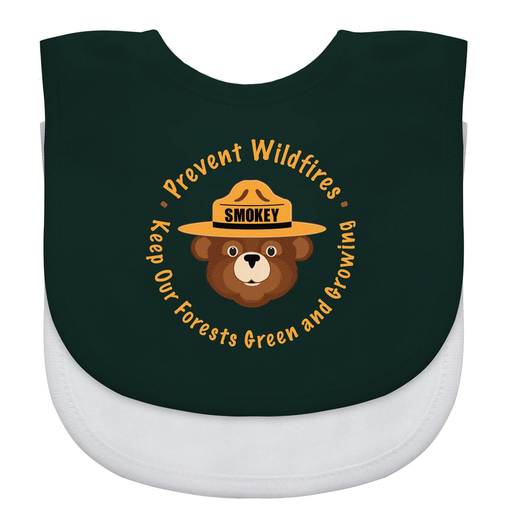 Baby Fanatic Smokey Bear bibs protect clothes during meals while showing team pride.