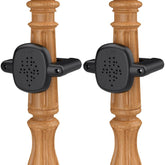 Baby Gate Banister Adapter on round post showing secure no-drill fit.