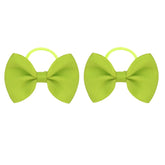 2-inch green baby girls bows with elastic ties for secure everyday wear.