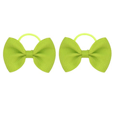 2-inch green baby girls bows with elastic ties for secure everyday wear.