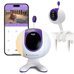 BABY GUARD monitor shown in 1080p view for clear nighttime checks.