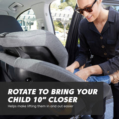 City Turn with 10-position headrest for customizable rear-facing comfort