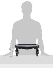 Baby Jogger Glider Board folds up for unobtrusive storage when not in use.