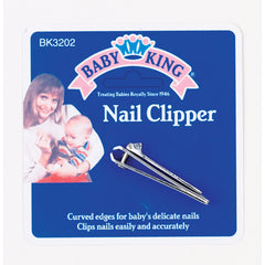 Baby King Nail Clipper close-up, ergonomic grip aids gentle baby nail care.