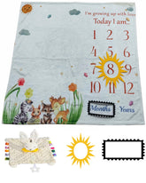 Baby Milestone Blanket 47x47 neutral design for timeless photos.