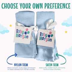 Blue Baby Morgan blanket in a nursery ambiance for calm styling.