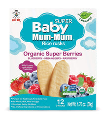 Baby Mum-Mum 24-count six-box pack, convenient travel snack.