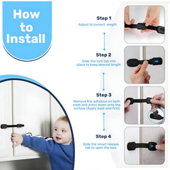 Baby Proof Me 3M adhesive strap on oven prevents doors from opening while cooking.