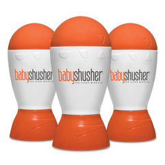 Baby Shusher portable sound machine in white soothing with rhythmic Shhh sounds.