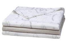 Baby Starters Moon Stars close-up reveals breathable muslin texture for comfortable wear