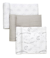 Baby Starters Moon Stars swaddle blankets pack, coordinating prints for breathable newborn layering