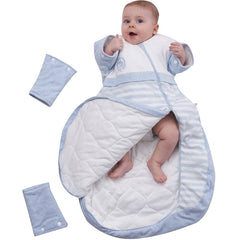 Babyah Kids wearable blanket on a sleeping toddler offering cozy comfort and mobility