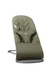 BabyBjörn Bouncer Bliss dark green weave for secure newborn seating.