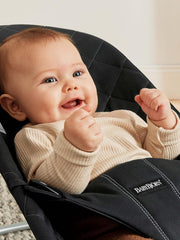 Soft fabric on BabyBjörn Bouncer Bliss provides gentle seating.