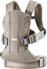 BabyBjörn One Air greige mesh back carry with support