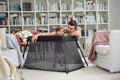 Soft, comfy mattress enhances baby comfort away from home.