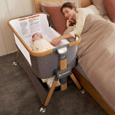 babyboat Cozy2 folding bassinet demonstrates quick setup for travel and naps