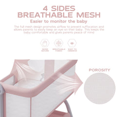 BabyBond 360-degree mesh surround improves airflow and visibility.