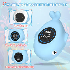 BabyElf floating whale toy doubles as a bath companion while you monitor temperature