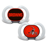 Baby Fanatic pacifier with Cleveland Browns pack, official licensed NFL gear for infants.