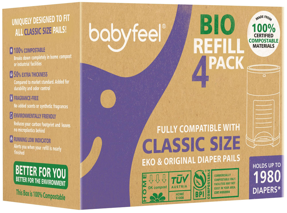 Babyfeel BIO refills fit the Dekor Classic for easy diaper disposal.