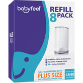 Babyfeel Dekor Plus refills for diaper pail front view, easy compatibility with DEKOR PLUS.