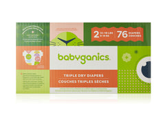Babyganics diapers Size 2 76-count pack, ultra absorbent for all-day comfort.