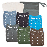 babygoal baby boy cloth diaper set with adjustable snaps for a snug fit