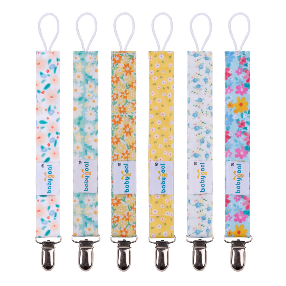 babygoal pacifier clips with colorful designs keep pacifiers secure and accessible