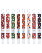 babygoal Christmas pacifier clip with festive design keeps pacifier within reach.