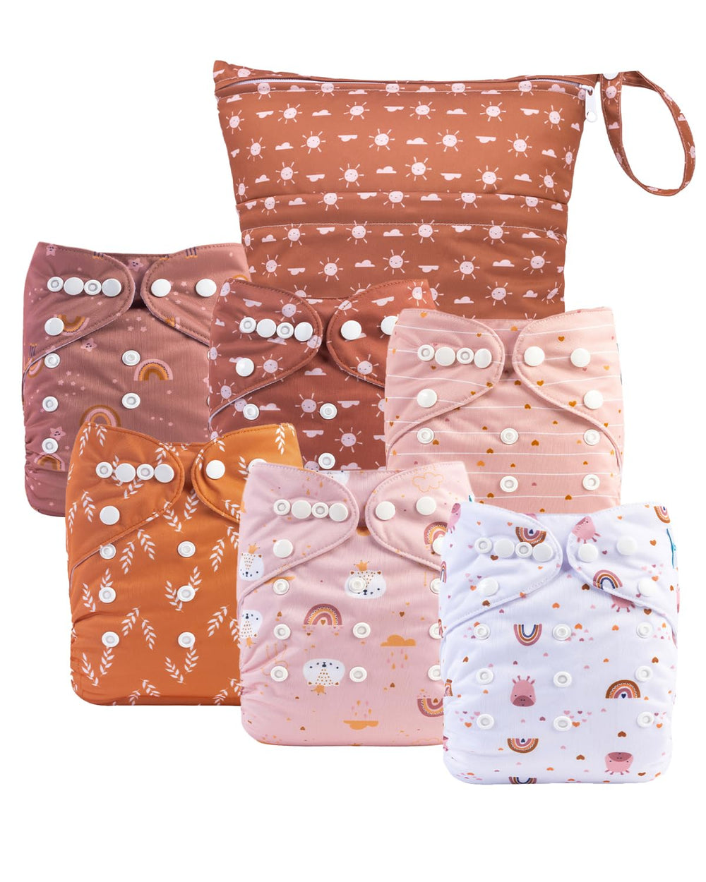 Babygoal cloth diaper covers 6-pack shown in packaging for versatile protection.