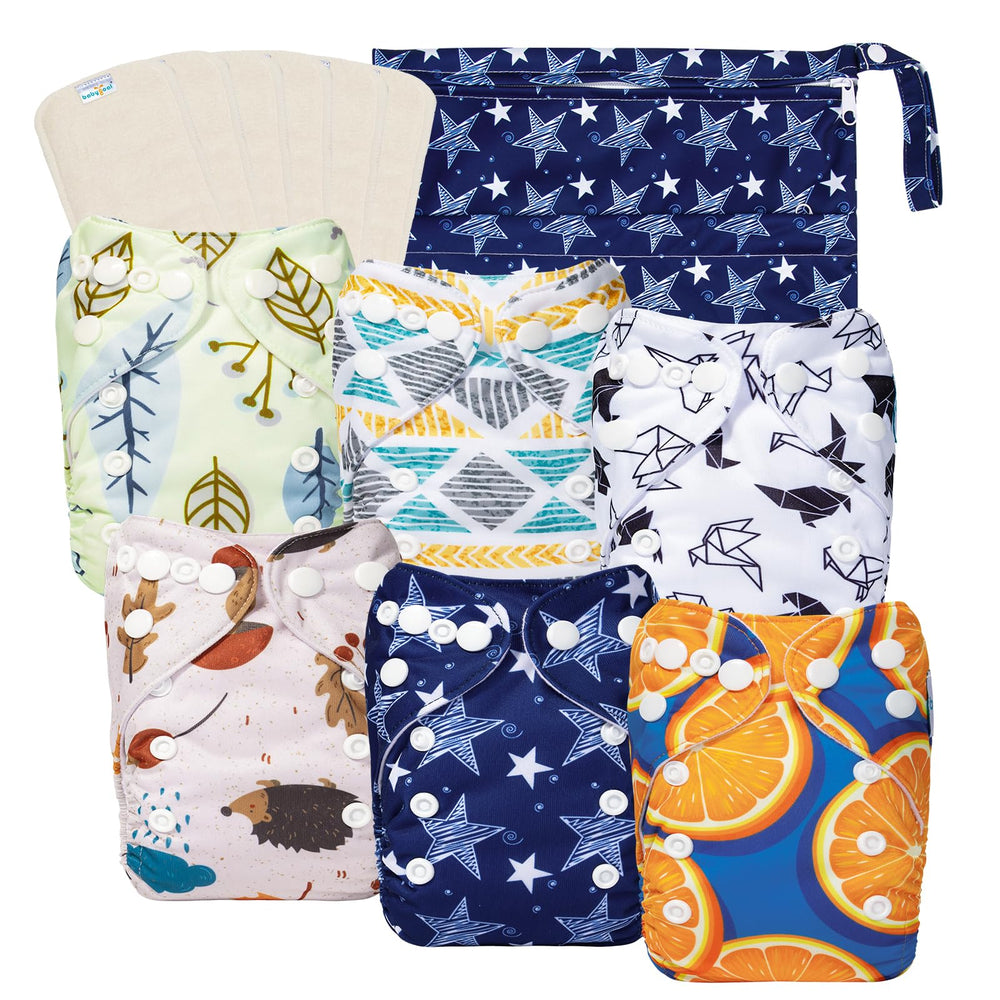 babygoal newborn cloth diaper 13-pack with gentle skin protection and easy wash