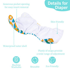 Babygoal newborn cloth diaper inserts show six-pack absorbency.