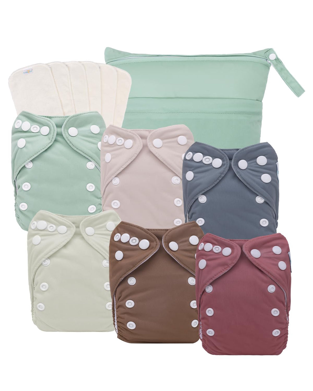 babygoal newborn cloth diaper with waterproof outer layer prevents leaks and keeps delicate skin dry.
