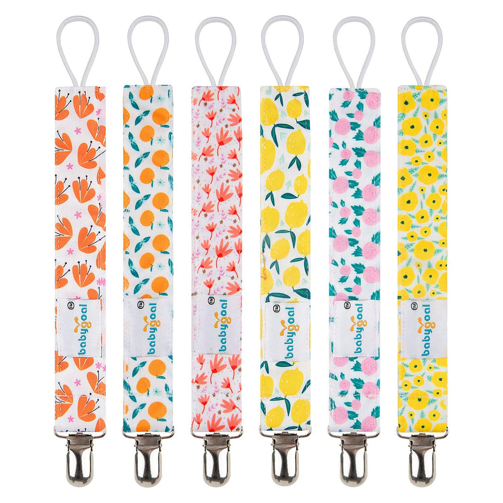 Babygoal pacifier clips with diverse designs for boys and girls.