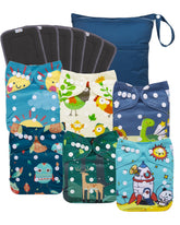 Babygoal reusable charcoal cloth diaper closeup showing breathable bamboo lining for dry, comfy skin.