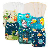 Babygoal reusable cloth diapers six-pack adjustable for growing babies.