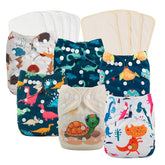 babygoal reusable diaper cover with adjustable snaps shows a one-size fit for growing babies.