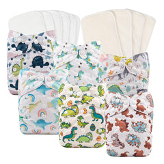 Babygoal reusable neutral cloth diapers six-pack for growing babies – versatile fit
