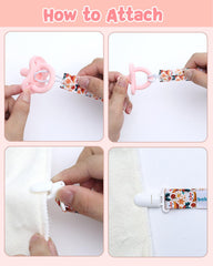 babygoal solid color pacifier clip provides simple, durable attachment for outfits.