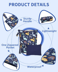 babygoal Wet Dry Bags large bags open show 16x13 size for messy swimsuits and diapers.