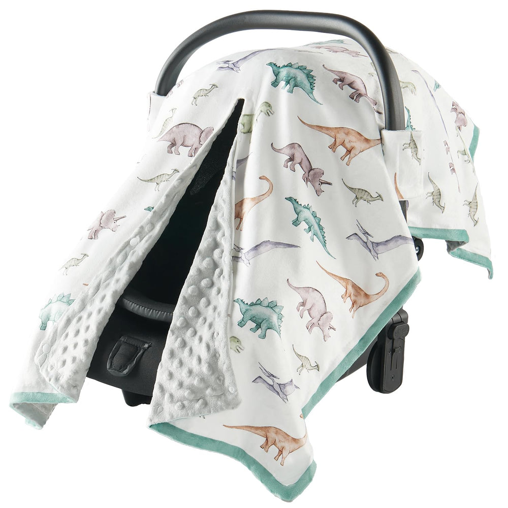 Babygreat car seat cover with dinosaur pattern for cozy warmth and privacy