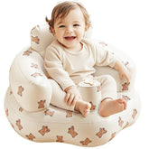 Babygreat inflatable baby seat with bear backrest provides secure support for learning to sit.