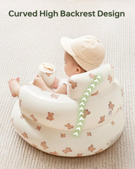 Babygreat seat features a waterproof surface for easy cleanup after meals.
