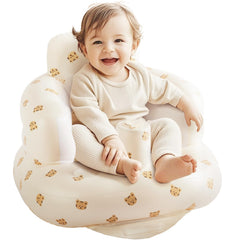 Babygreat inflatable chair front view with tiger head design promotes independent sitting.
