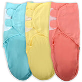 BABYKINZ 3-pack organic baby swaddle sacks pastel 2 for calm sleep