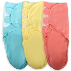BABYKINZ 3-pack organic baby swaddle sacks pastel 2 for calm sleep