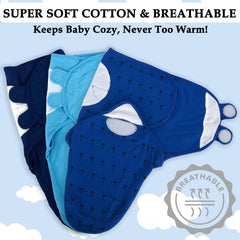 BABYKINZ velcro closure detail highlights secure, adjustable swaddle wrap.