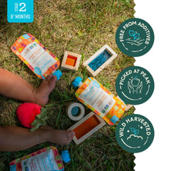 Stage 2 label visible on Babylife Organics pouch indicating texture level