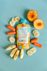 Babylife Organics Stage 2 pouch back label shows organic and non-GMO ingredients
